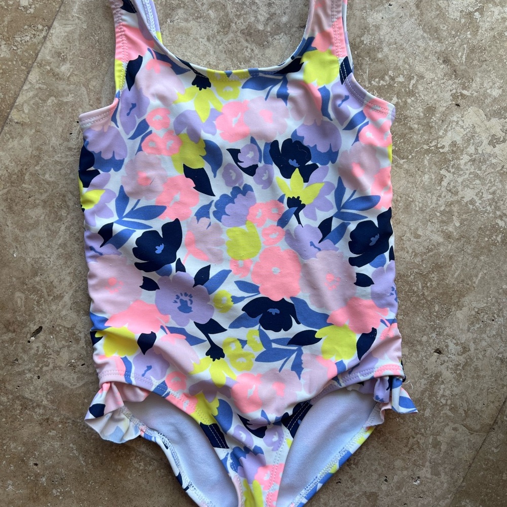 Carters Floral One Piece Girls Swimwear 4T